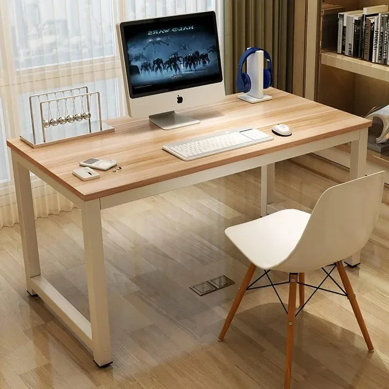 Steel-Legged White Study Desk