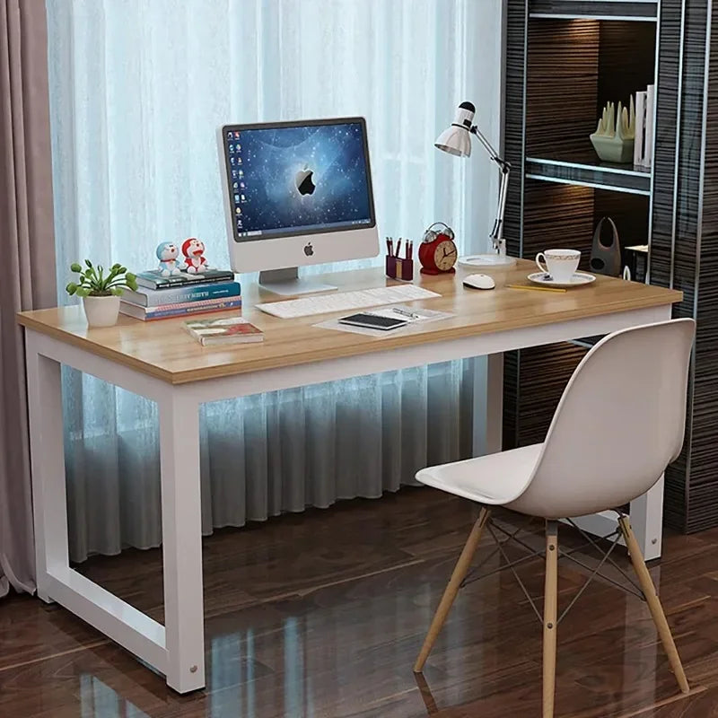 Steel-Legged White Study Desk