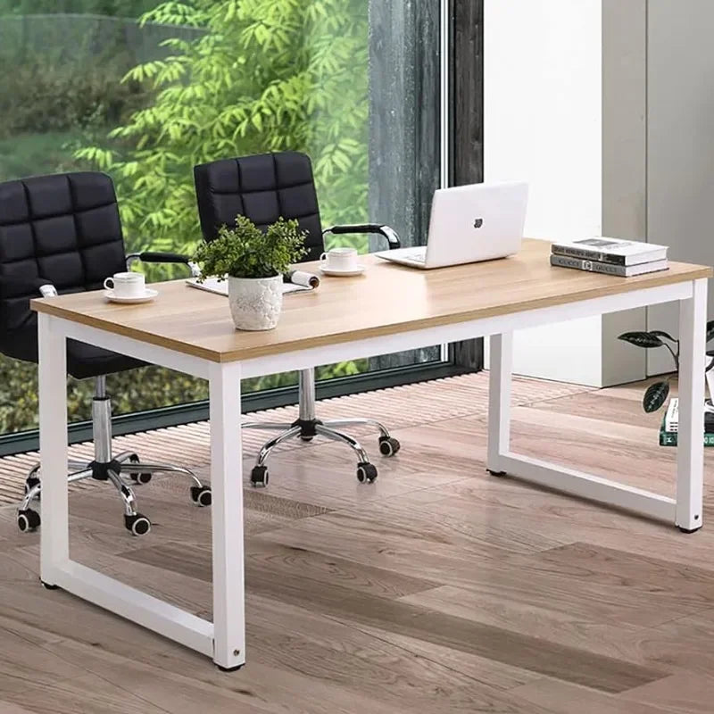 Steel-Legged White Study Desk