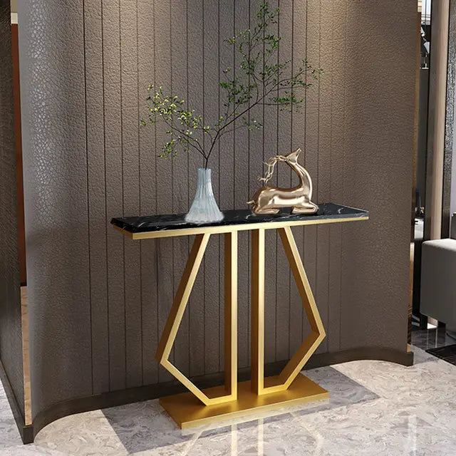 Marble Porch Table with Wall Shelf