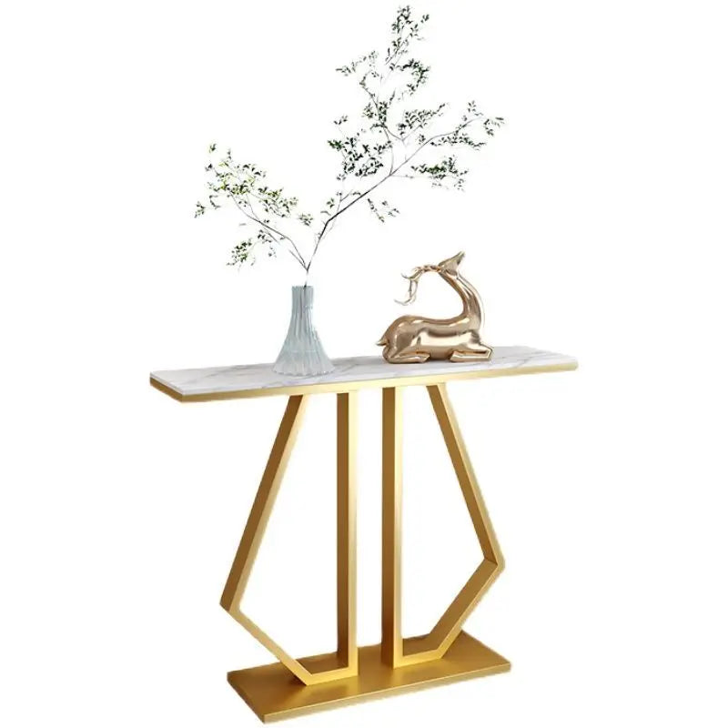 Marble Porch Table with Wall Shelf