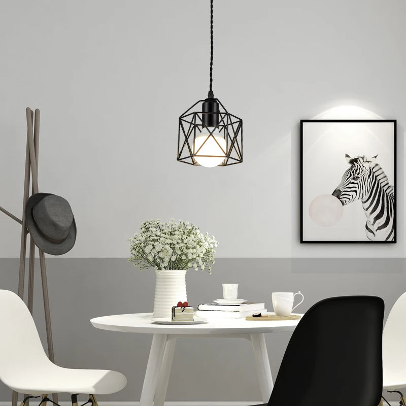 Metal Cage LED Pendant Light Fixture