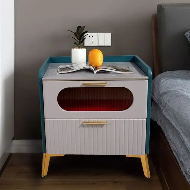 Italian Glass Bedside Cabinet