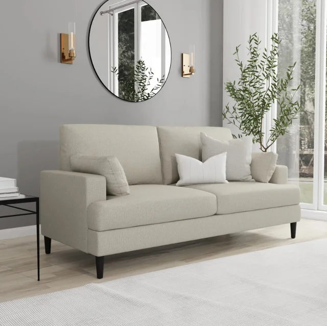 Modern Mid-Size Oatmeal Fabric Sofa