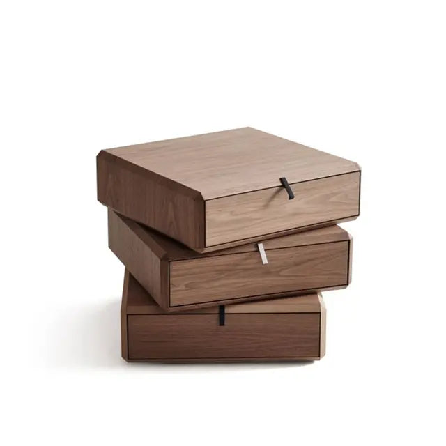 Modern Solid Wood Rotating Nightstand